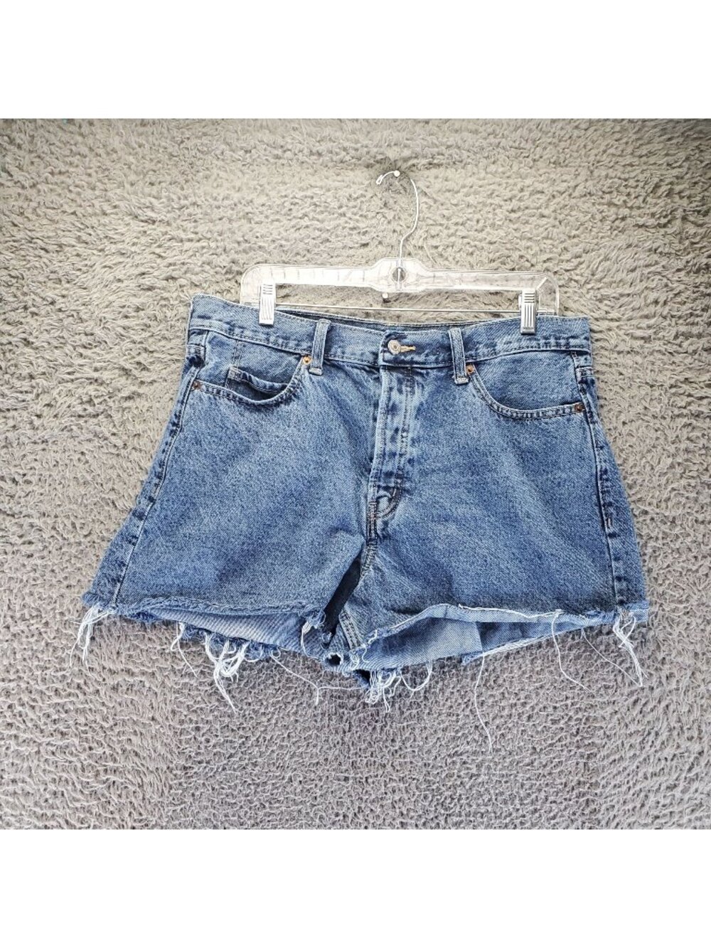 Old Navy Shorts Womens Size 14 Blue Sky-Hi A-Line High-Rise Cutoff Denim